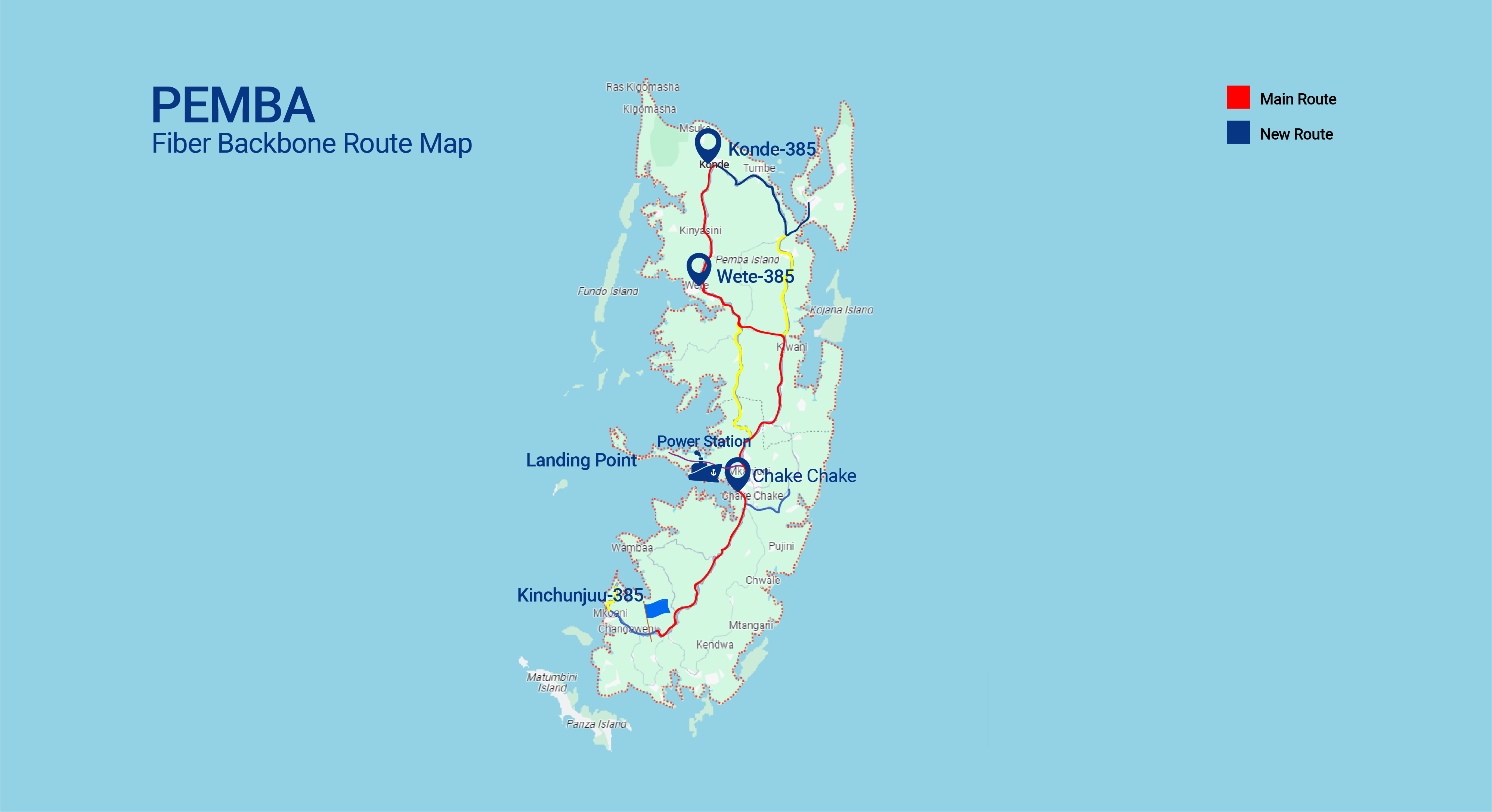 Pemba Island Fiber Route Infrastructure
